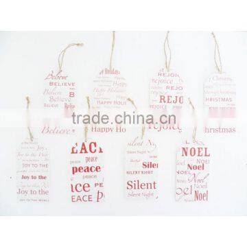 Chirstmas red sign white wooden wall plaque with sayings