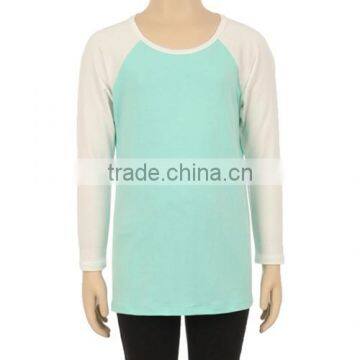 wholesale bulk buy fashion custom kids two tone baseball tee shirt with raglan long sleeve cotton baby clothing