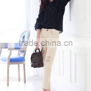 SZXX Wholesale Womens Lady Elegant Black Lace Blouse Shirts photo-2