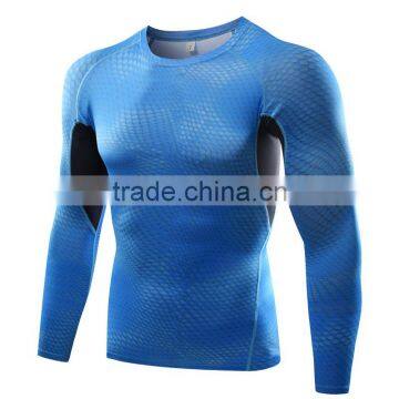 Custom Bodybuilding Skin Plain t Shirt Sublimation Long Sleeve Compression Shirt Men's photo-3