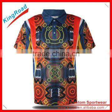 Custom professional 100% microfiber polyester heat transfer printing polo shirts