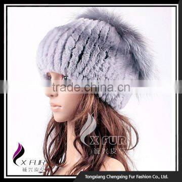 CX-C-121F OEM/ODM New Design Rex Rabbit Fur Headwear Furry Winter Hat photo-6