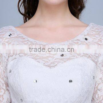 MGOO Elegant China Custom Made Wedding Dress Ballgown For Bridal Half Sleeves White Embroidery Dress photo-3