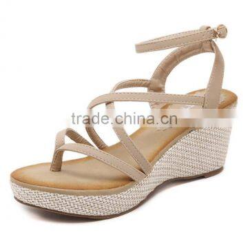 Zm50223b Women Sandals New Design Roman Fashion Wedge Ladies Shoes photo-4