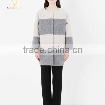 Classic Crew Neck Cashmere Overcoat Womens Winter Coat Wool photo-2