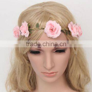 F20074N Wholesale artificial flower garland hair accessory