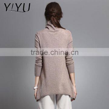 Custom Cashmere Sweater Lady Turtleneck Long Pattern Cable Knit Pullover photo-3