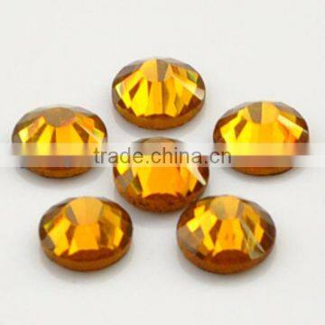 Crystal Shiny Round Flat Back Hot Fix Rhinestones in Topaz for Garment Accessories photo-3