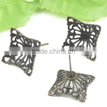 14mm Umbrella Antique Bronze Ear Stud