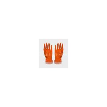 light industry Kitchen Latex Gloves , Spray flocklined rubber gloves