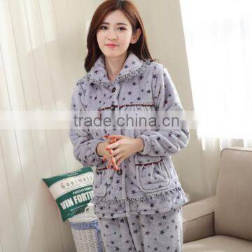 Pink Lovely Fleece Winter Women Pajamas photo-2