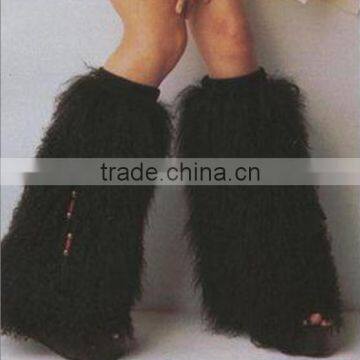 YR130 Designer Style Real Mongolian Lamb Fur Leg Warmers photo-2