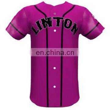 Latest new custom design sublimated button down baseball jerseys