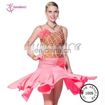 L-14117 Watermelon Red ballroom latin dance dress