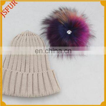 Hot Sale Fur Pompoms Ball Baby Beanies Crochet Kids Hats Lovely Knitted Cap Snowflakes Pom Poms Bobble Ski Hat photo-5