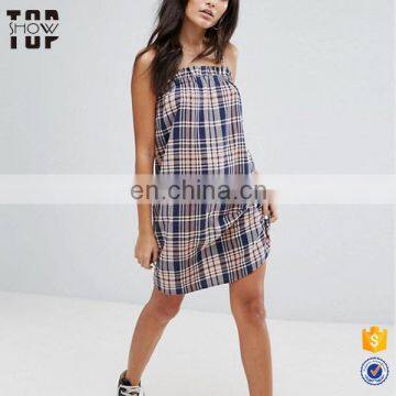 OEM 100 cotton fabric sex pregnant women dress plaid skirt