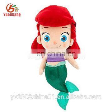 Custom cartoon figure stuffed plush mermaid girl doll toys for kids