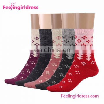 Rabbit Wool Christmas Tree Printing Tube Socks China Socks Factory