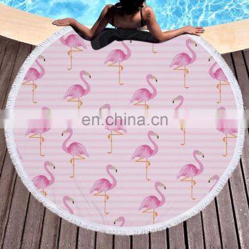 Flamingo Microfiber Round Beach Towels