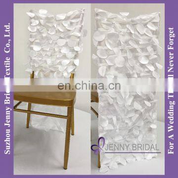 C049H white petal taffeta kids chair covers and tablecloth for weddings