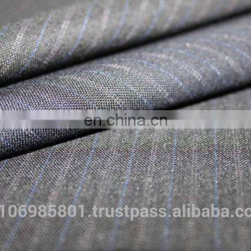 Polyester/Viscose fabric Dyed Suiting (Small Pin Stripes Design)