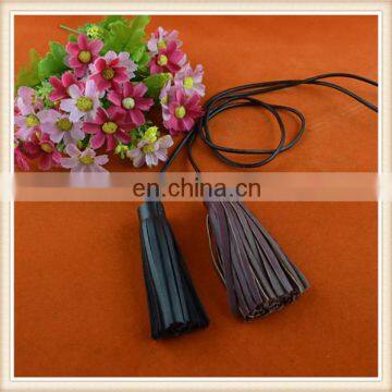 High quality leather tassel rope with cord double color wholesale custom fringe tassel trim