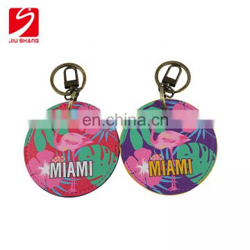 Eco Friendly Manufacturers Colorful Leather Keychain With Logo