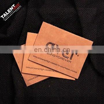 Customized high quality genuine leather patch for denim clothing