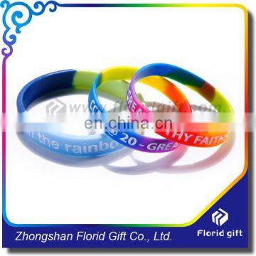 Promo Color Mixture Silicon Wristband /camouflage Rubber Bracelet / Segment Printing Wristband photo-5