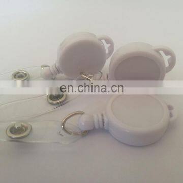 Small Size Retractable Yoyo ID Badge Reel in Solid White Color photo-3