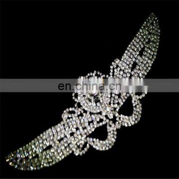 Wholesale wing shape Crystal Beaded Bridal Crystal Rhinestone Applique for Dress Sash