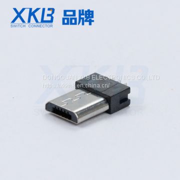 MICRO 5P welding plate male short body exposed 6.7mm USB connector