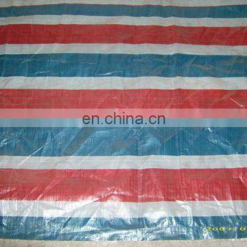 Plastic Blue White Striped Sunshade Stripe Tarpaulin Covers photo-3