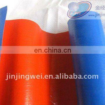 Blue/orange pe tarpaulin in roll