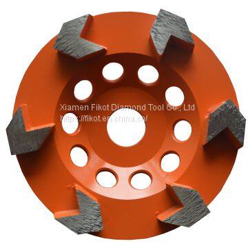 Arrow shape Tornado Grinding Cup Wheel Diamond Grinding Cup Wheel Disc for Concrete Granite Marble Stone