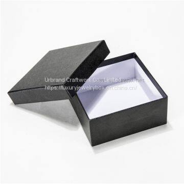 Empty black texture paper box with cheap factory price, rigid paper gift box wholesale