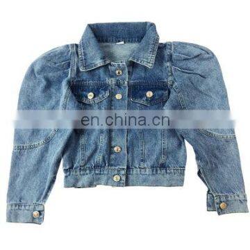 Girls' jacket spring 2020 western style cardigan jacket spring and autumn thin short top with puff sleeves Korean fashion