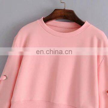 LAITE H2008 Crew Neck Women's Sweatshirts Women Crop Top Solid Color Sweatshirts Ladies's Pullover photo-4
