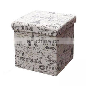 Vintage Printed Pattern Custom Foot Rest Square Bedroom Ottoman Pouf photo-2