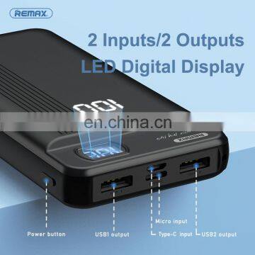 Remax 2020 Newest Design High Capacity Portable USB Power Bank 20000mAh For Mobilephone photo-3