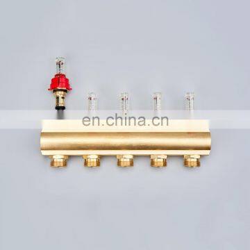 Home Heating System Copper Brass Intelligent Manifold With Flow Meter photo-4