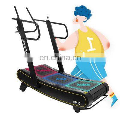 air runner gym running machine new innovation curved treadmill non-motorized treadmill for commerical use gym studio