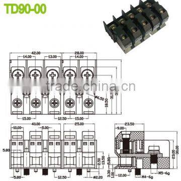 Pitch 15.0mm 600V 90A Feed Through Terminal Block Connector photo-2