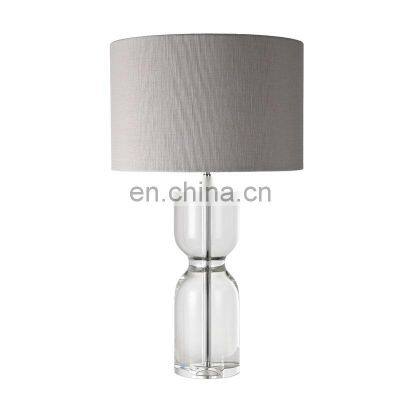 Cylindrical Glass Shade Light Luxury Metal Custom Crystal Table Lamp