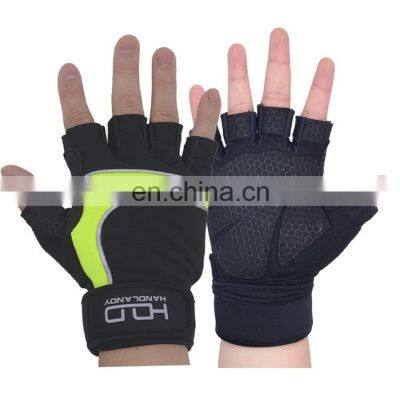 HANDLANDY hi-vis fitness Workout Green Neoprene Cycling gym weightlifting sports Gym Lifting Gloves