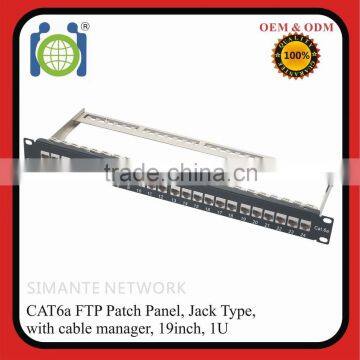 Short Delivery 24 Ports Loaded Cat6a Patch Panel FTP With Back Bar photo-1