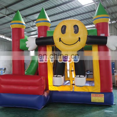 Popular lucky face  bounce house inflatable Bouncers water slide for sale