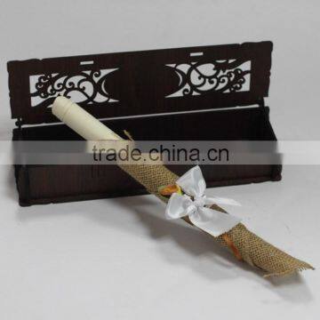 2016 Hot Sale Creative Ideal Laser Cut Wooden Box Vintage Wedding Invitation