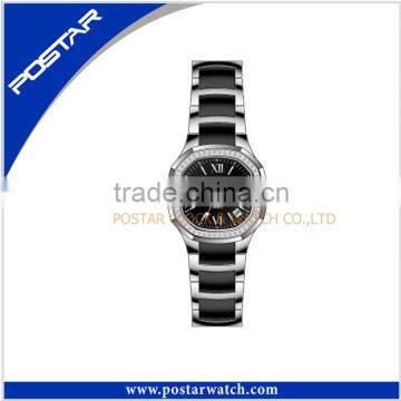 Newest Wholesale High Quality Diamond Ceramic Watch Stainless Steel Back Women Watch