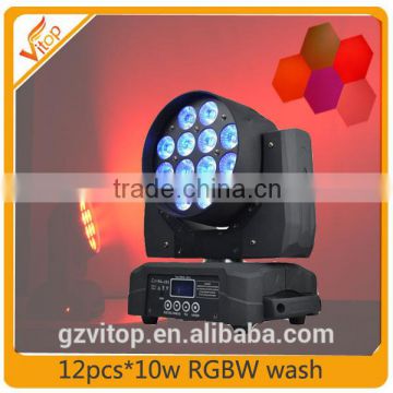 New Light moving head 12pcs*10w 4in1 rgbw Moving Head Light/DJ Lighting